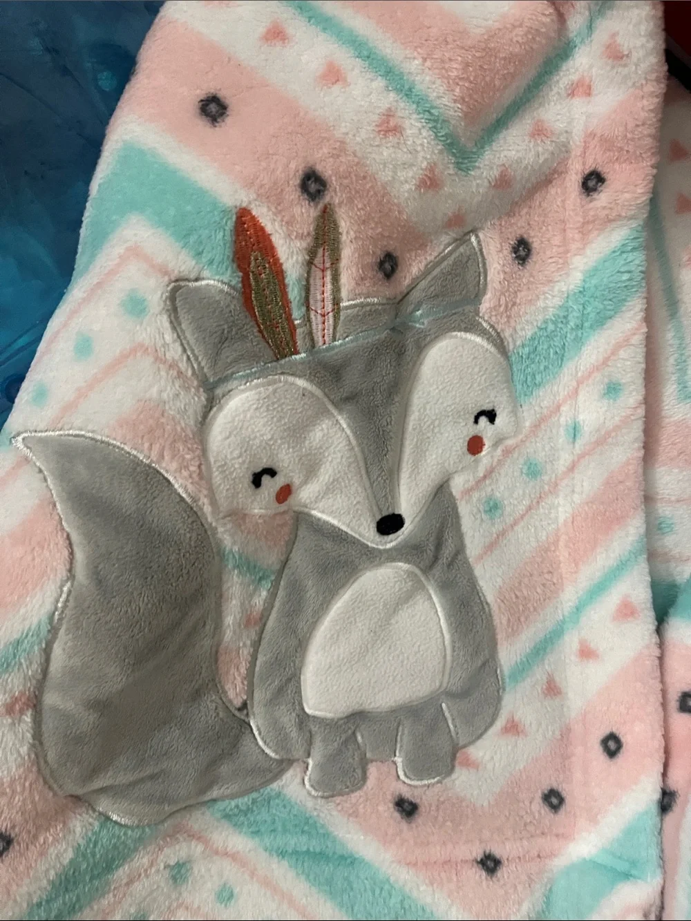 Plush Fox Pillow & Coordinating Pink Fox Throw Blanket Child size /toddler